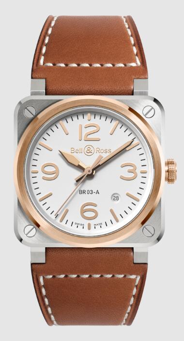 Review Bell and Ross BR 03 Replica Watch BR 03 White Steel & Gold BR03A-WH-STPG/SCA